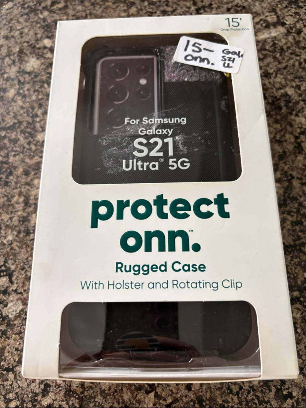 Onn On Running Rugged Case for Samsung Galaxy S21 Ultra 5G - Black